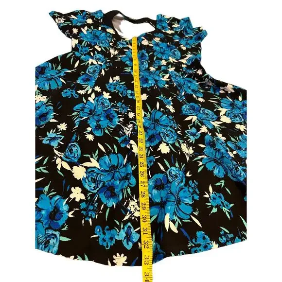 Torrid Blue Floral Skater's Dress - Size 2 - Picture 6 of 7